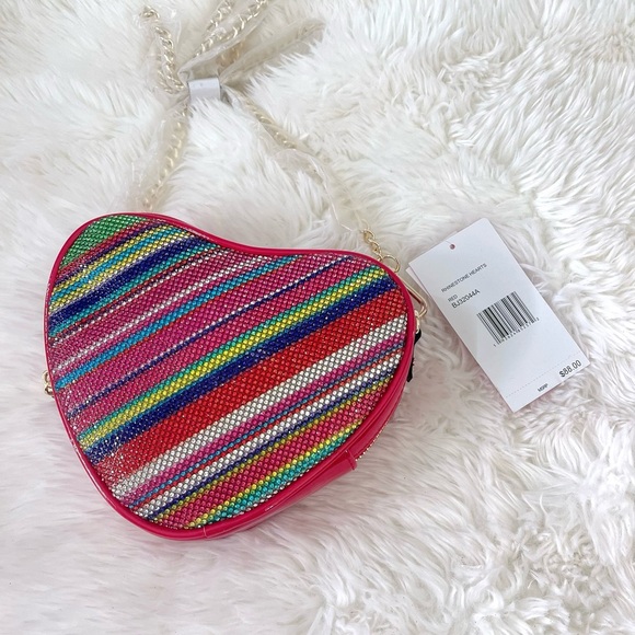 New Betsey Johnson Multicolor Heart Crossbody Bag 🎁 red